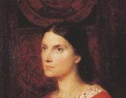 Portrait of Lady Wolverton,nee Georgiana Tufnell,half length,earing a red dress (mk37)